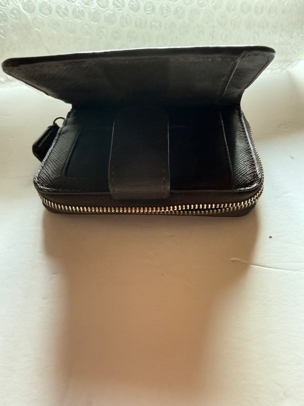 Coach Brown Signature 'C' Compact Zip Wallet - Picture 2 of 4